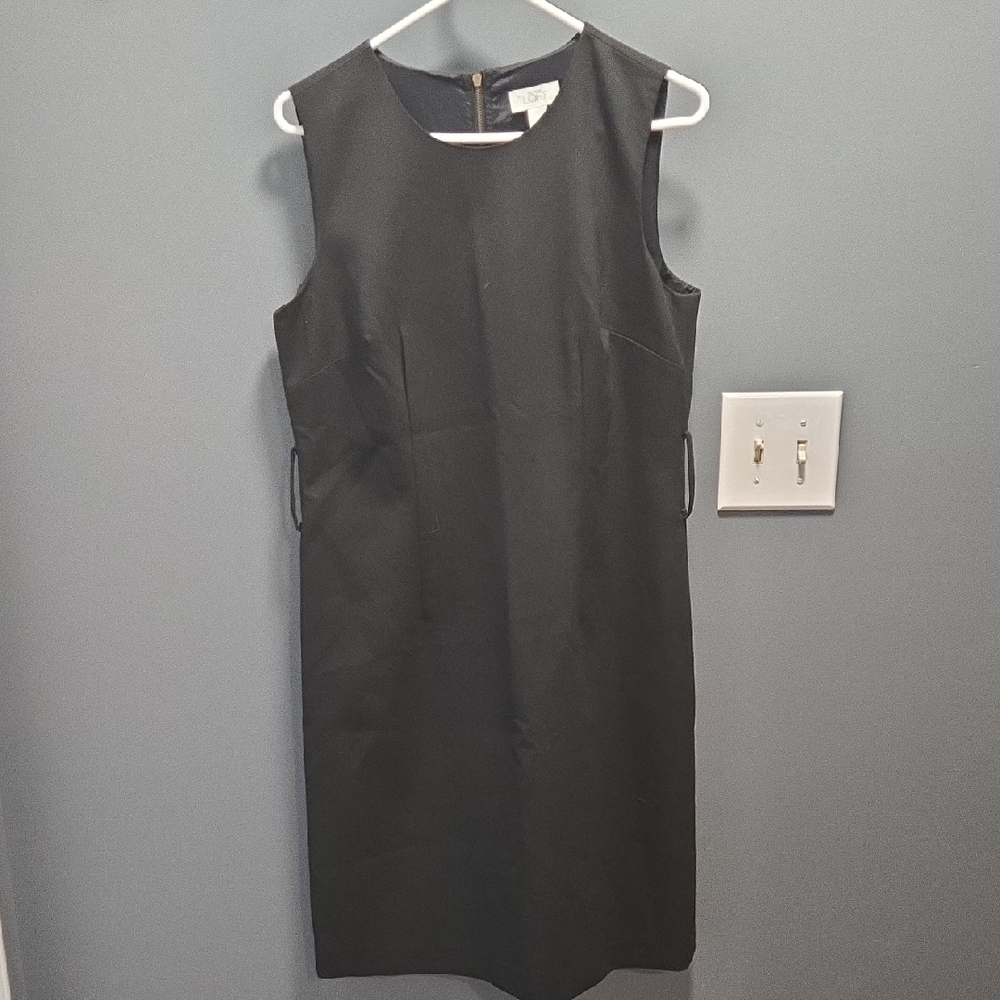 LOFT Black Sleeveless Midi Dress
